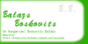 balazs boskovits business card